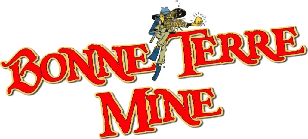 Bonne Terre Mine Logo in Red and Yellow
