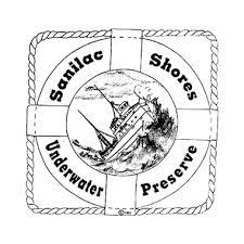 Sanilac Shores Underwater Preserve Logo in Black and White